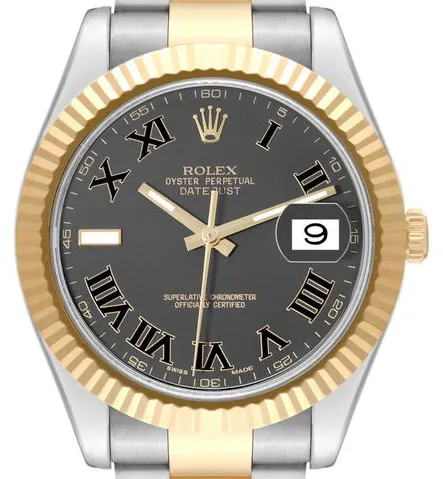 Rolex Datejust II 116333 41mm Yellow gold and Stainless steel Black