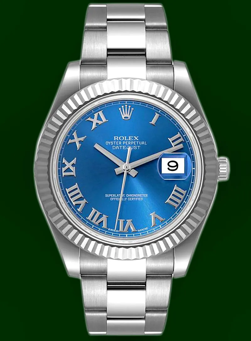 Rolex Datejust II 116334 41mm Stainless steel Blue