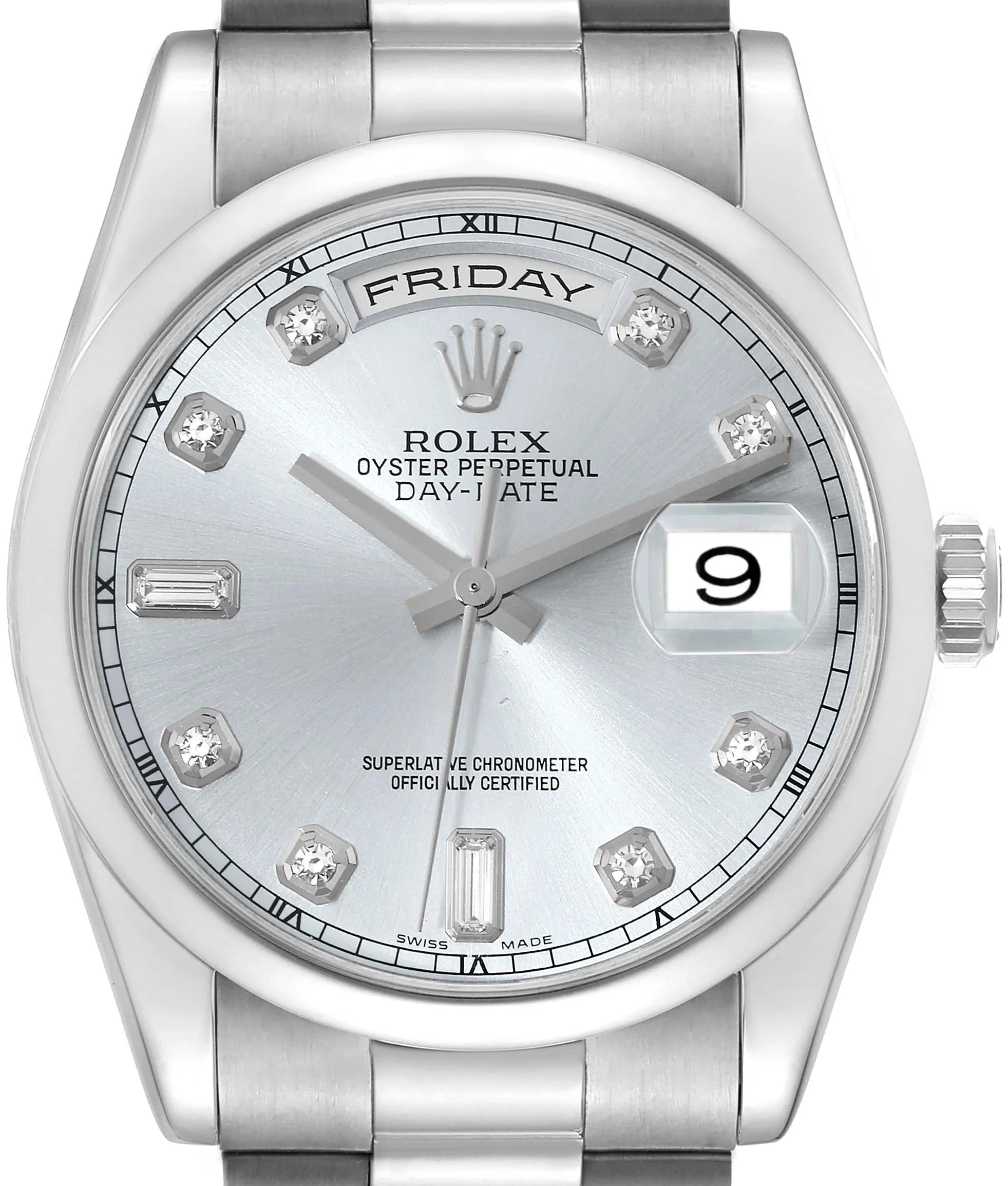 Rolex Day-Date 36 118206 36mm Platinum Blue