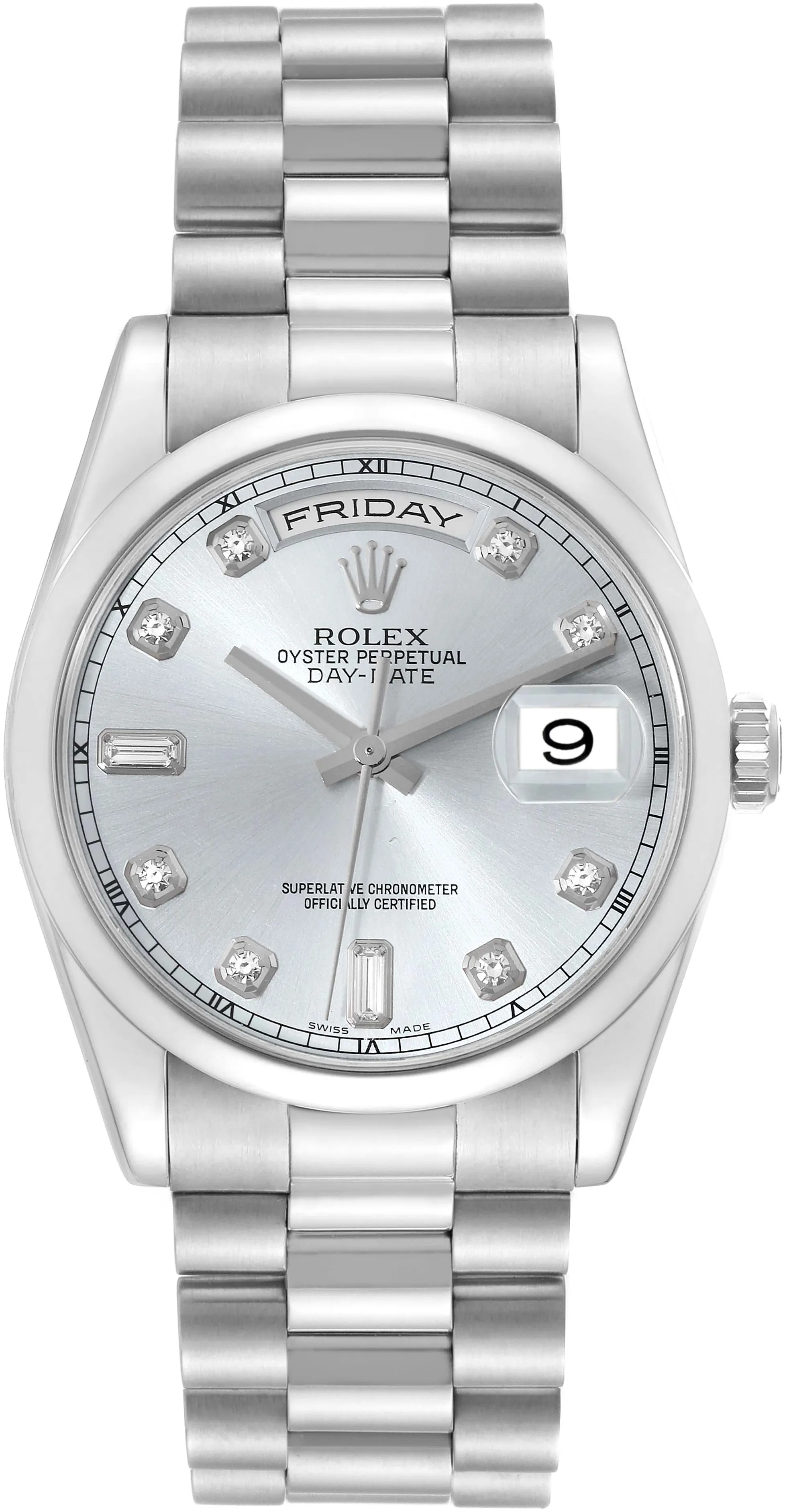 Rolex Day-Date 36 118206 36mm Platinum Blue 1