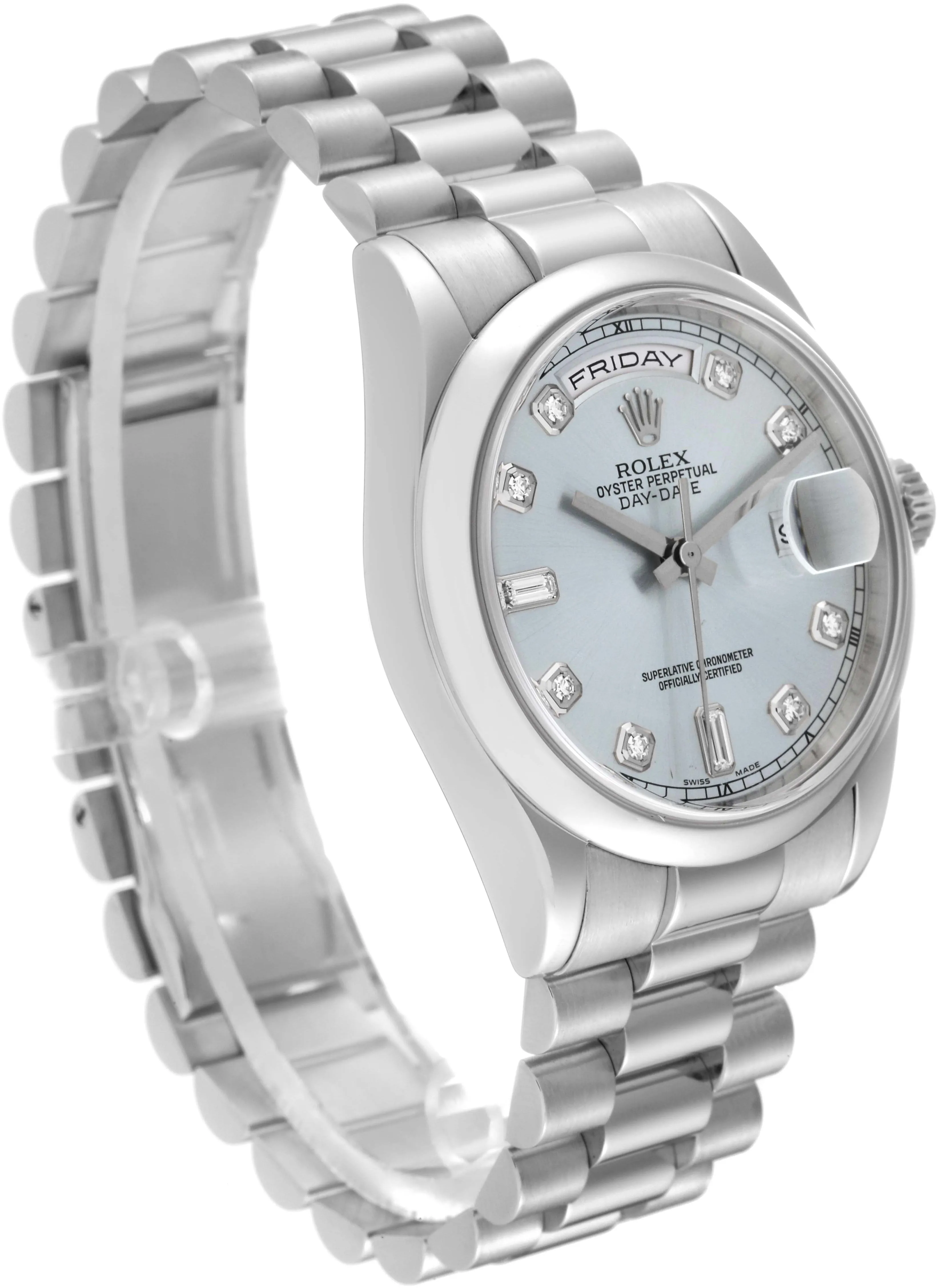 Rolex Day-Date 36 118206 36mm Platinum Blue 2