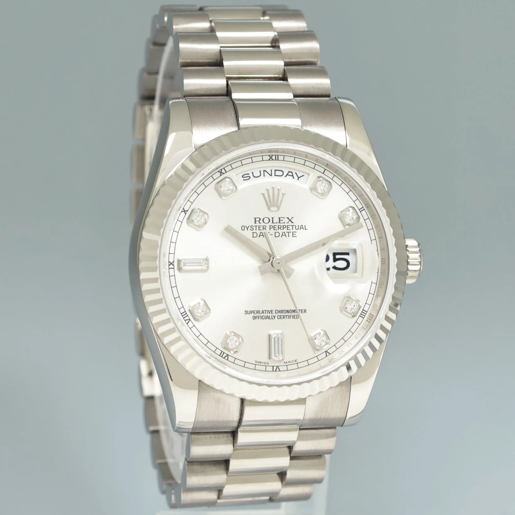 Rolex Day-Date 36 118239 36mm White gold Silver 2