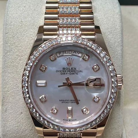 Rolex Day-Date 36 128345RBR 36mm Rose gold Mother-of-pearl