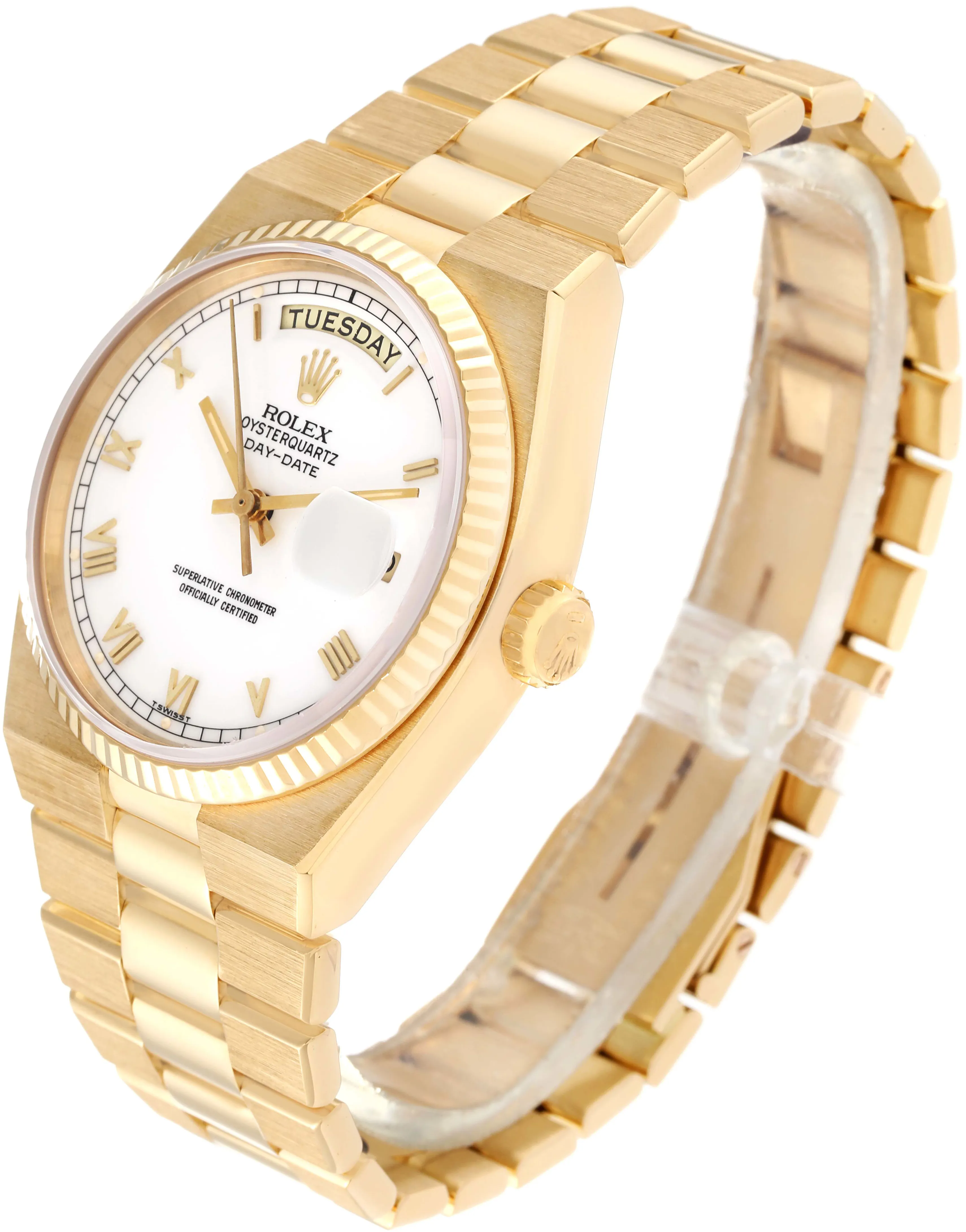 Rolex Day-Date Oysterquartz 19018 36mm Yellow gold White 3