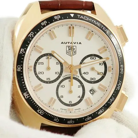 TAG Heuer Autavia CY5140.FC8158 43mm Rose gold White 3