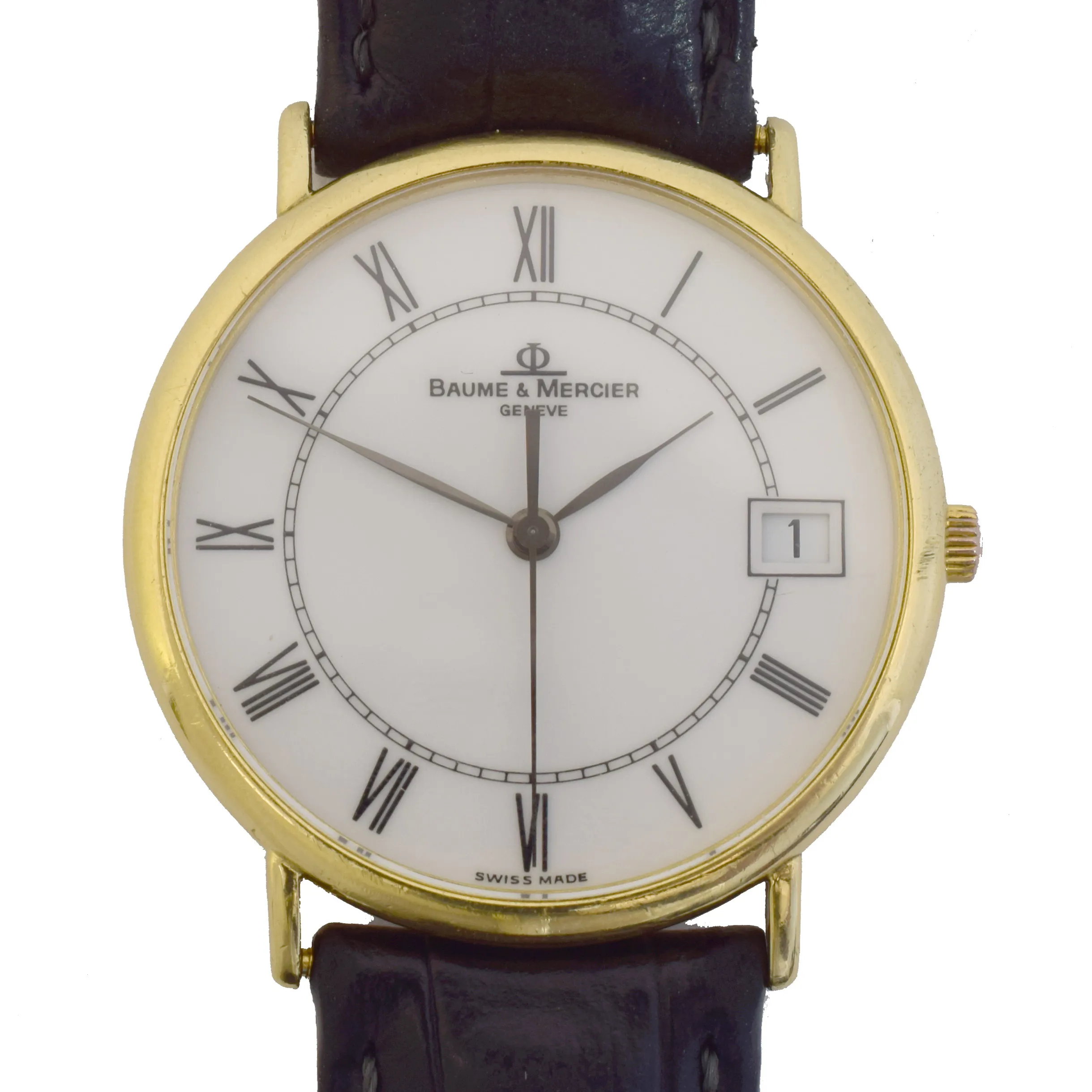 Baume & Mercier Vintage 15205 32mm 18k yellow gold White