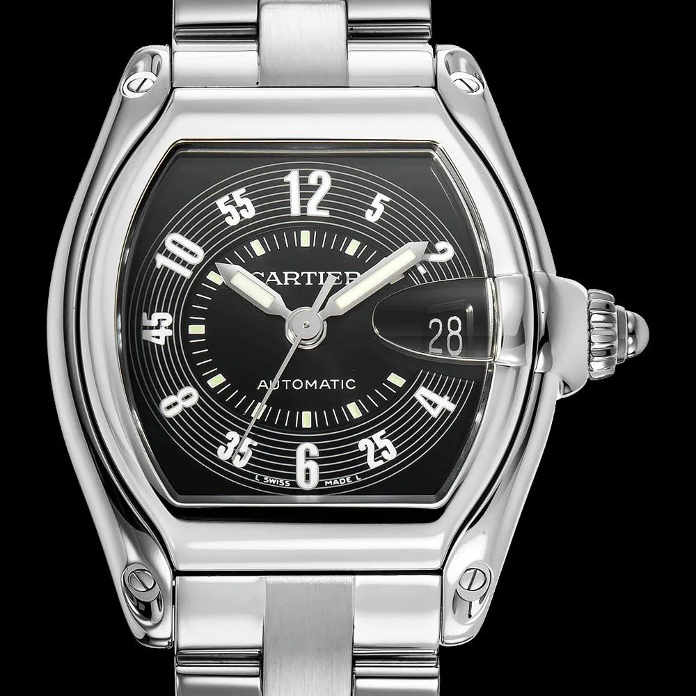 Cartier Roadster W62004V3 38mm Stainless steel Black