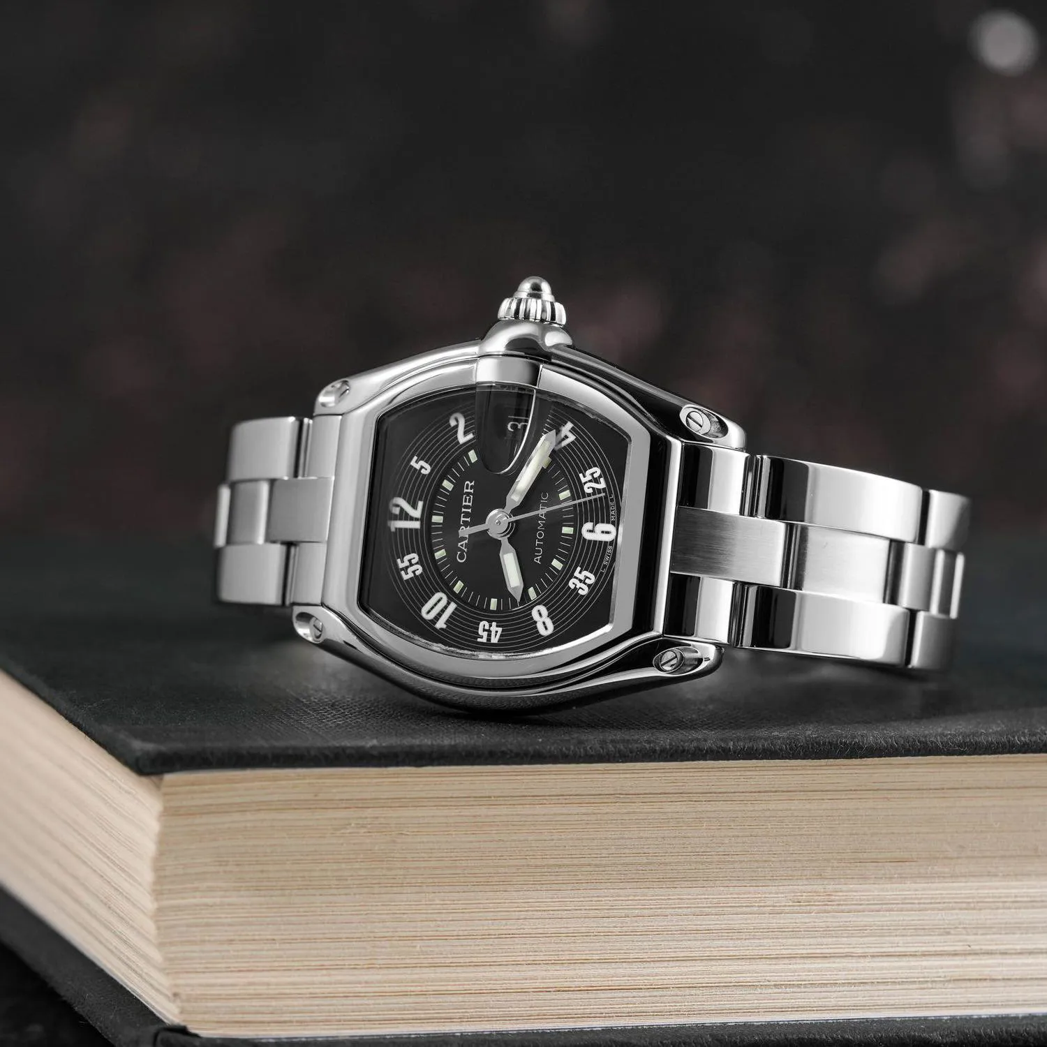 Cartier Roadster W62004V3 38mm Stainless steel Black 2