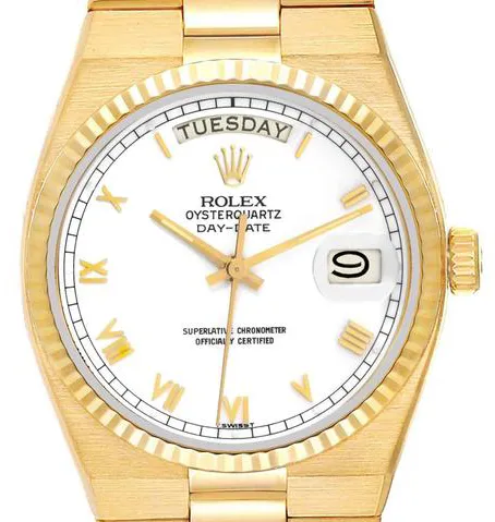 Rolex Day-Date Oysterquartz 19018 36mm Yellow gold White