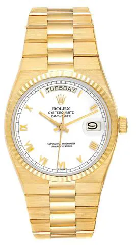 Rolex Day-Date Oysterquartz 19018 36mm Yellow gold White 2