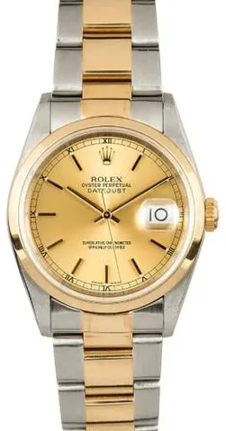 Rolex Datejust 36 16203 36mm Yellow gold and Stainless steel Black