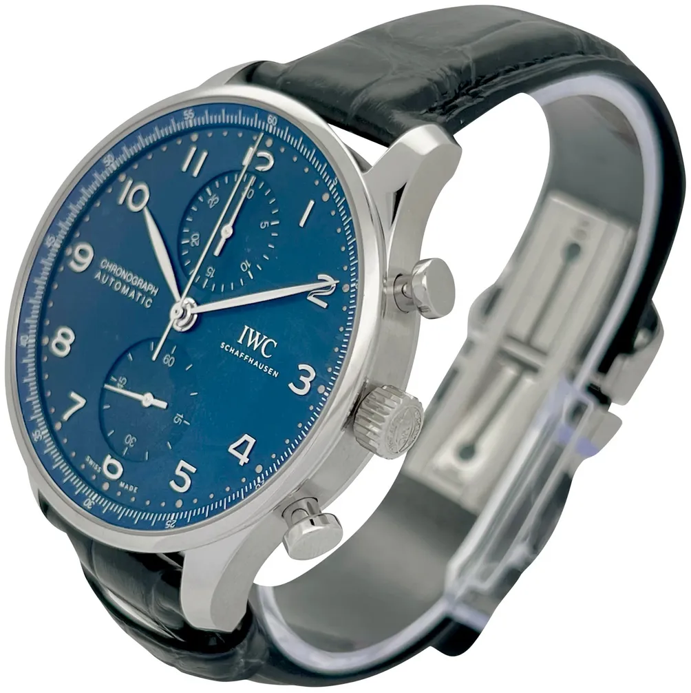 IWC Portuguese Chronograph IW371606 41mm Stainless steel Blue 2