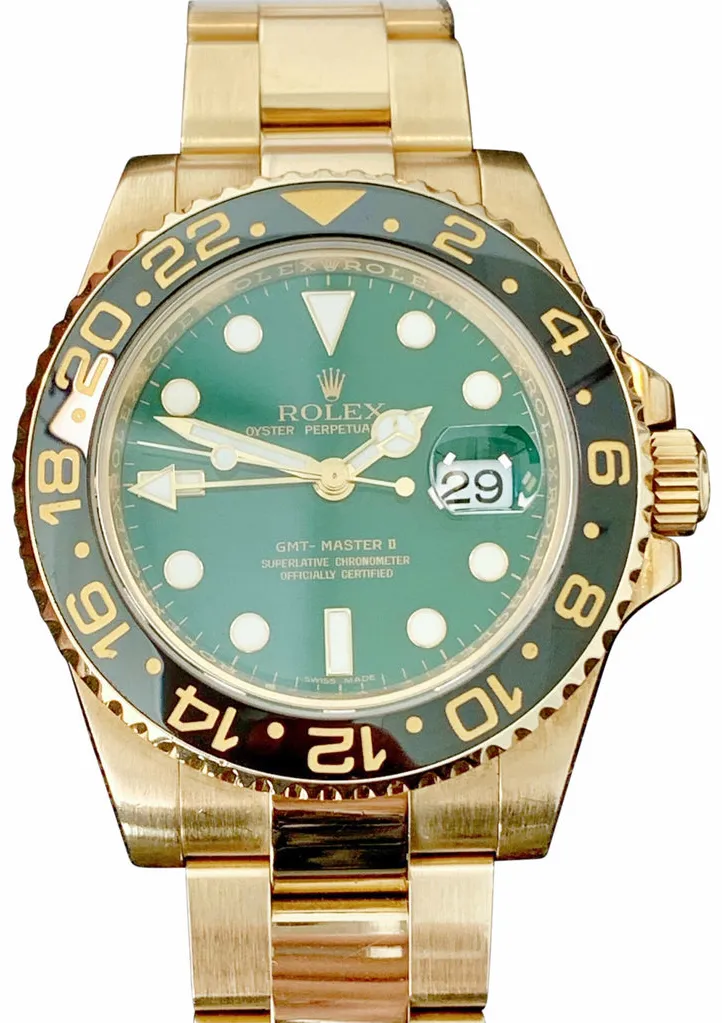 Rolex GMT-Master 116718/Z764039 40mm Yellow gold Green