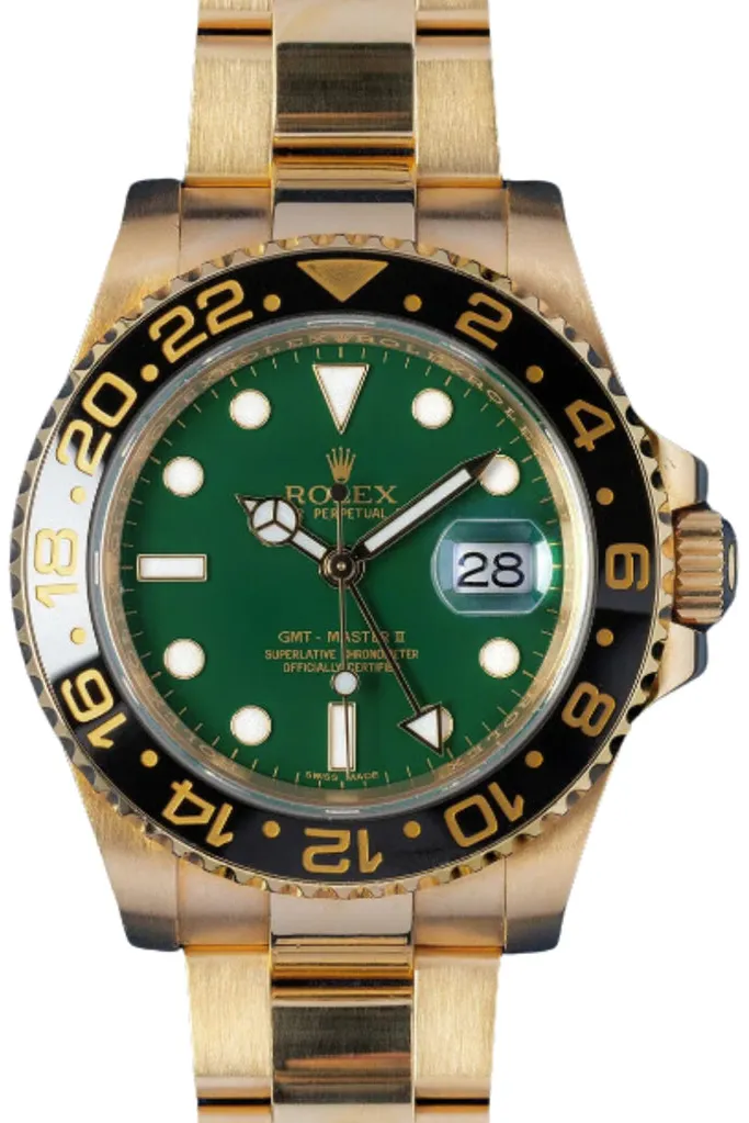 Rolex GMT-Master 116718LN/Z168143 40mm Yellow gold Green