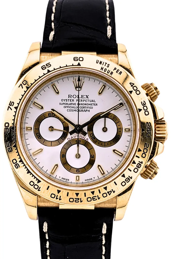 Rolex Daytona 16518/W763747 40mm Yellow gold White