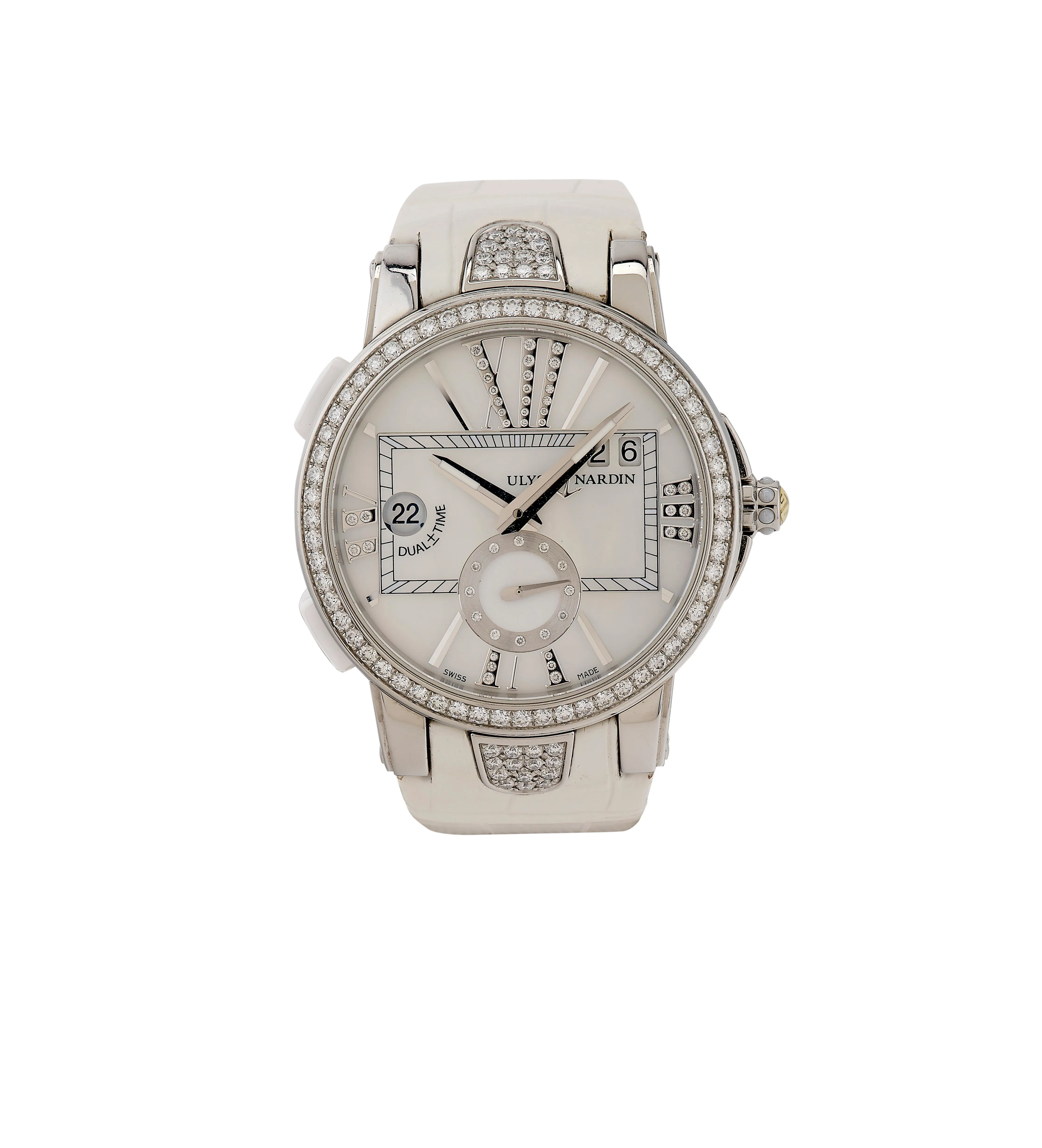 Ulysse Nardin Executive Dual Time Lady 243-10 40mm Ceramic and Stainless steel Mother-of-pearl