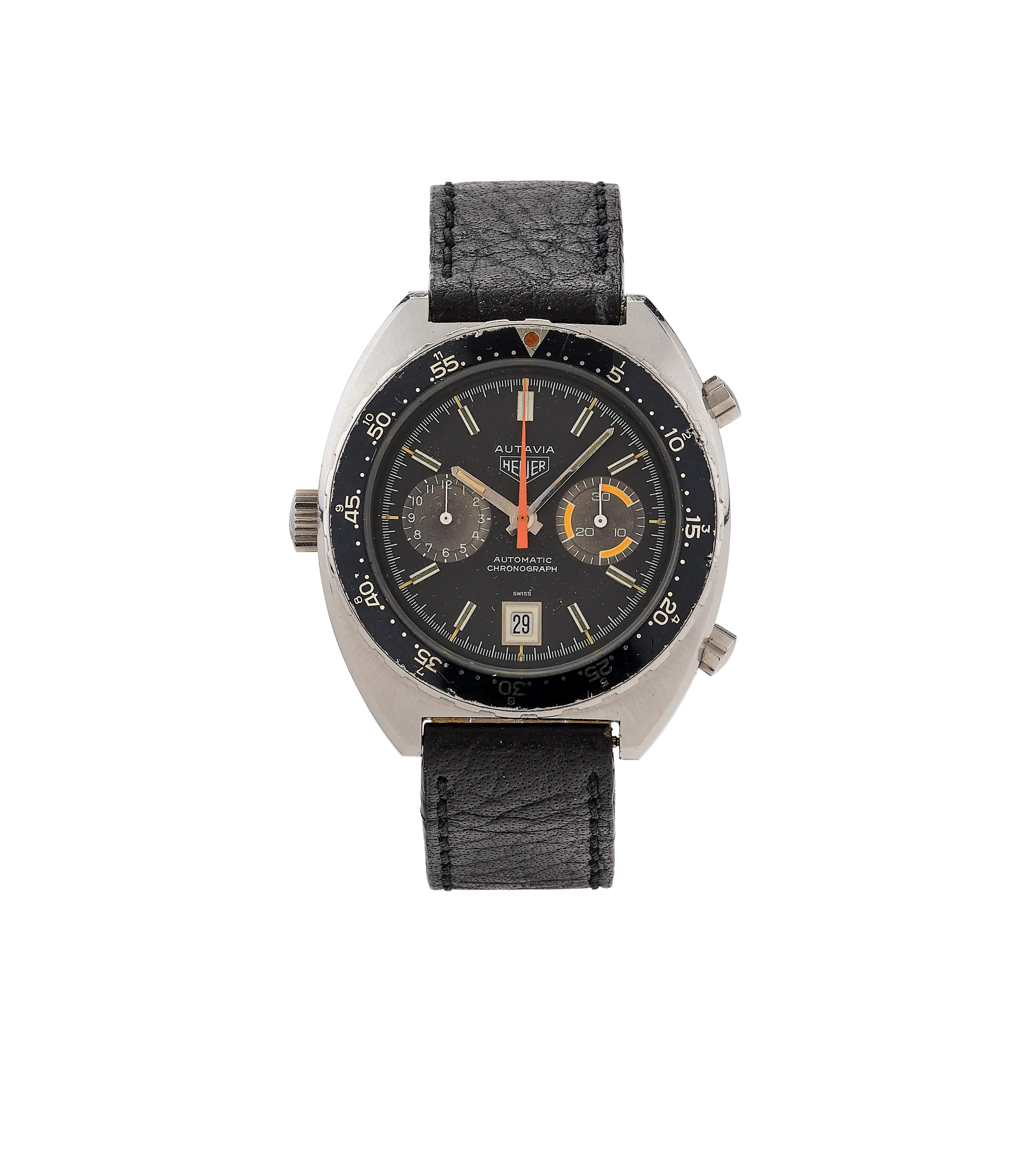 Heuer Autavia 11630 42mm Stainless steel Black