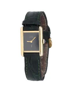 Cartier Must de Cartier Tank Silver and Gold-plated Black