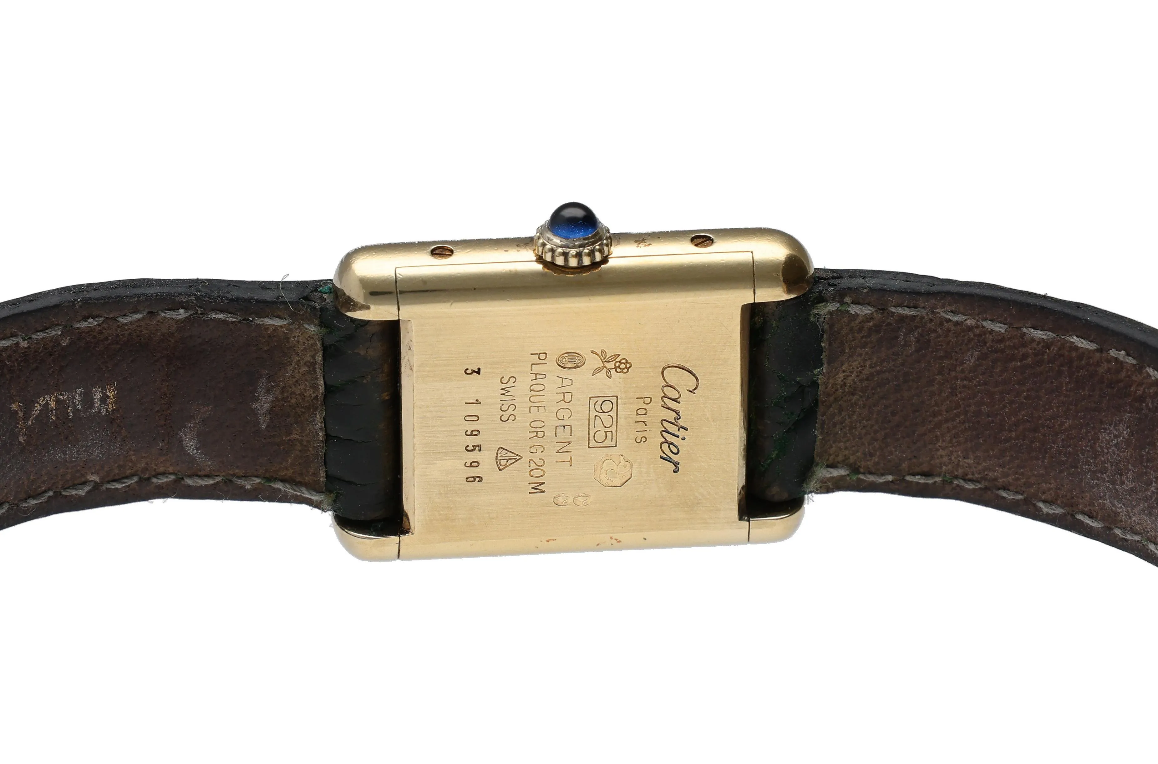 Cartier Must de Cartier Tank 21mm Silver and Gold-plated Black 3