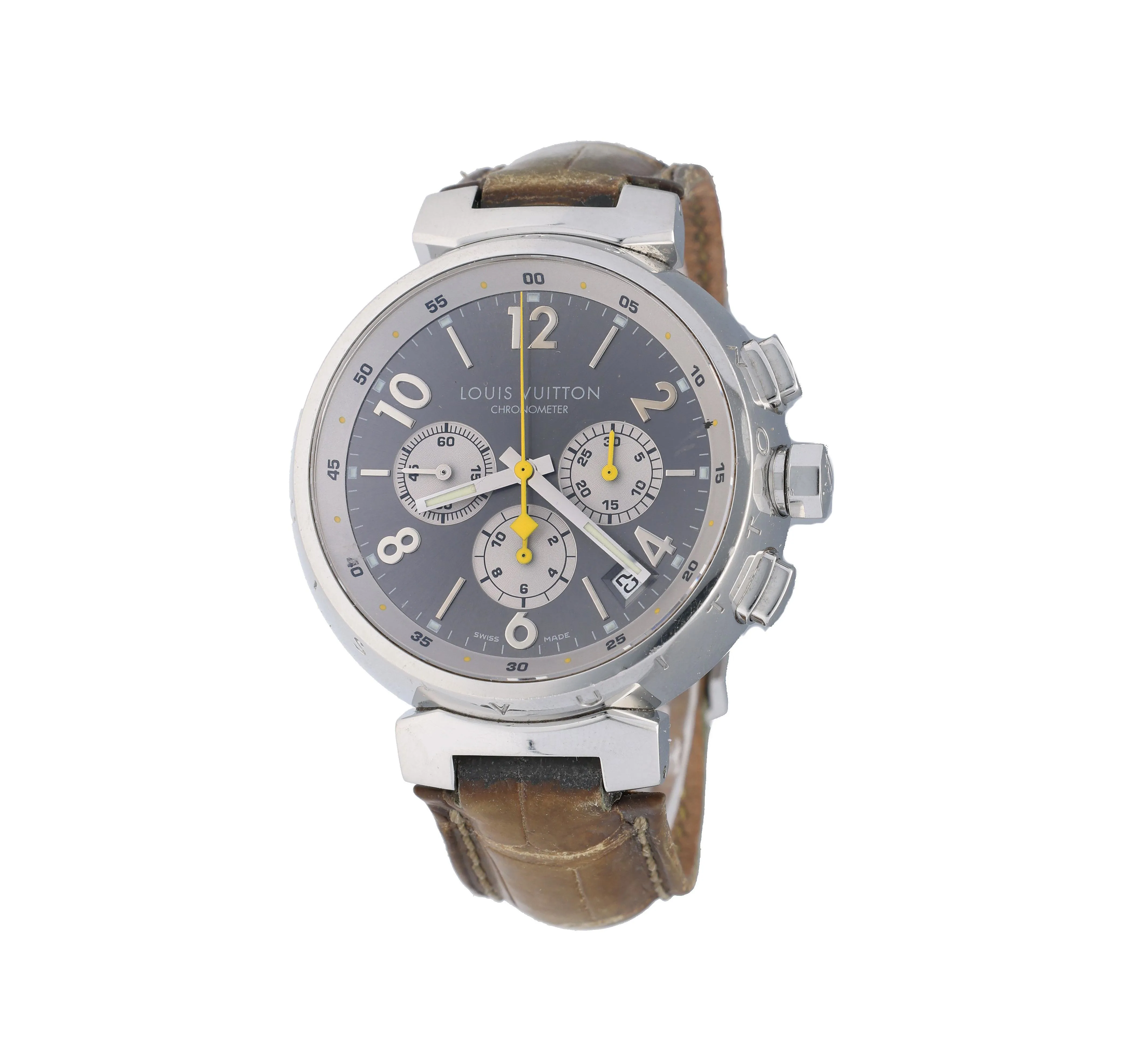 Louis Vuitton Tambour Q1140 42mm Stainless steel Grey