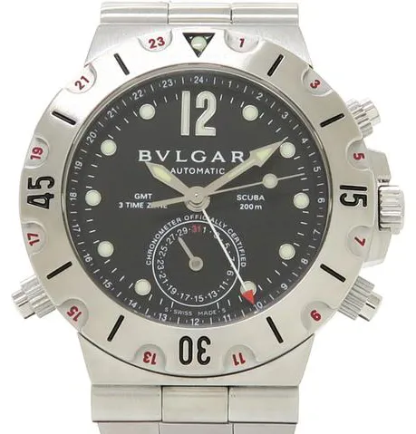 Bulgari Diagono SD38SGMT 38mm Stainless steel Black