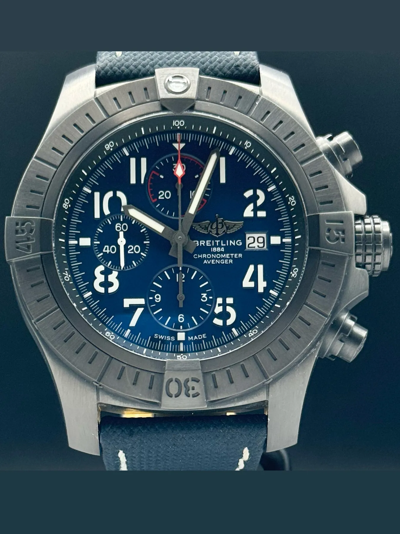 Breitling Avenger V13375101C1X1 48mm Black DLC Blue