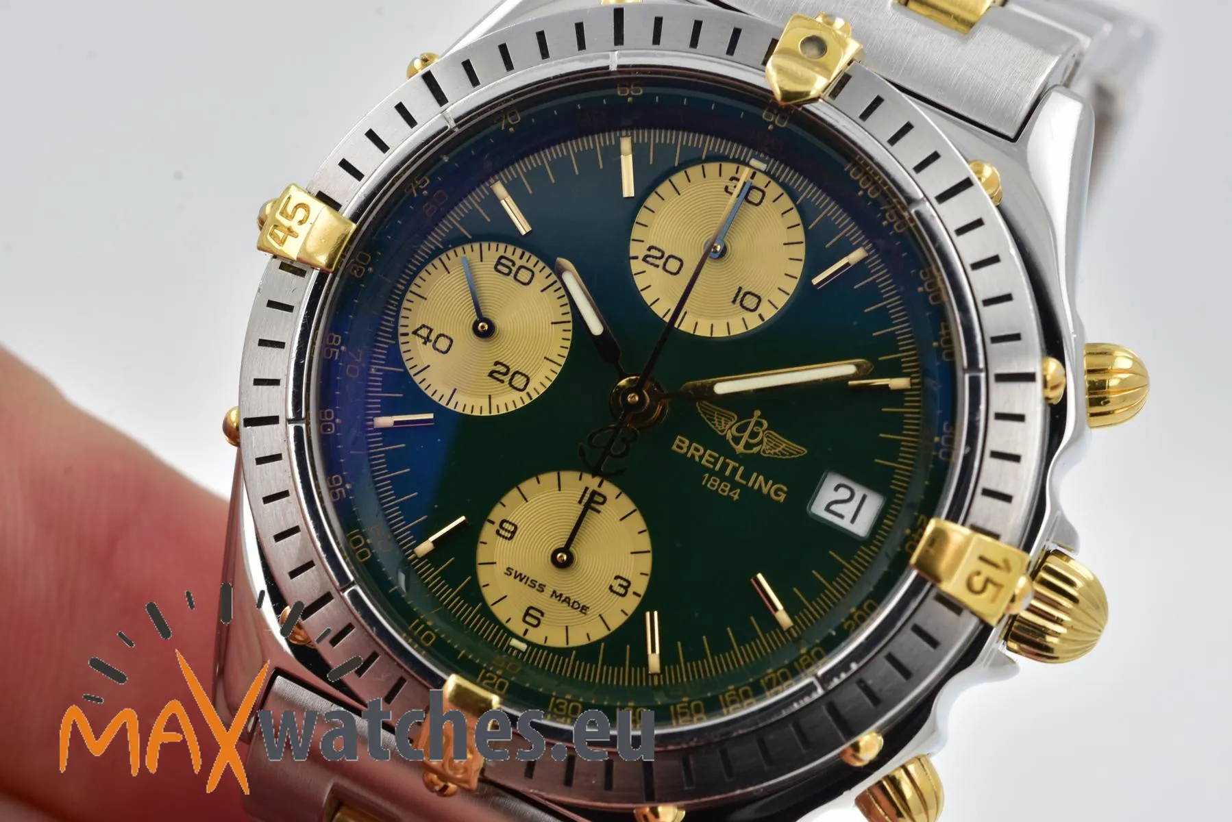 Breitling Chronomat B13048 40.5mm Yellow gold and Stainless steel Green 9