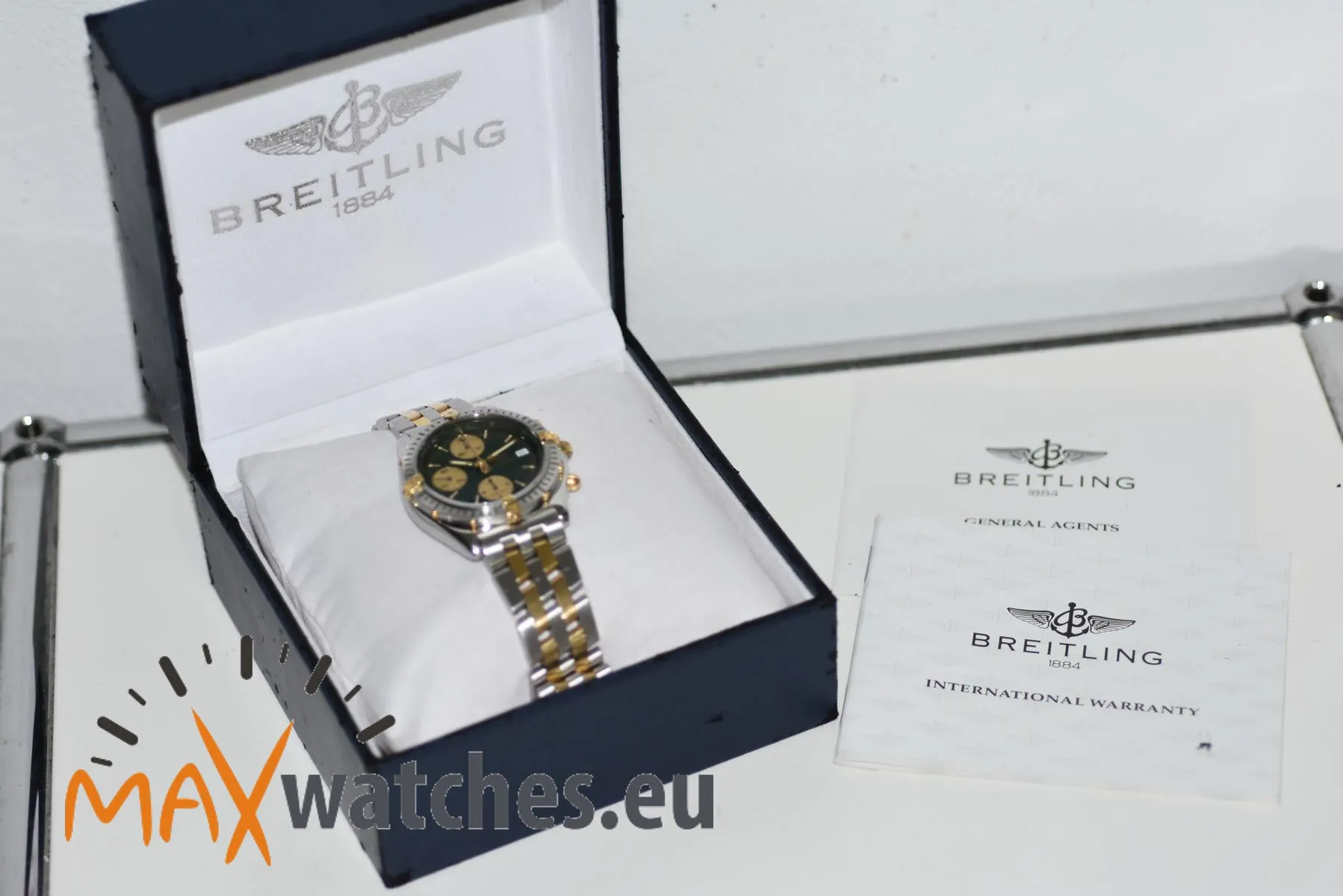 Breitling Chronomat B13048 40.5mm Yellow gold and Stainless steel Green 10