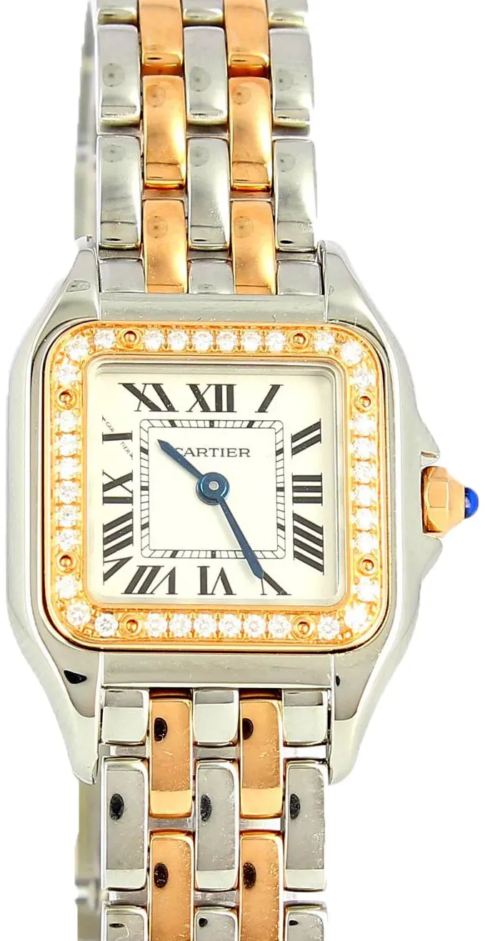 Cartier Panthère W3PN0006 22mm Rose gold and Stainless steel and Diamond Silver