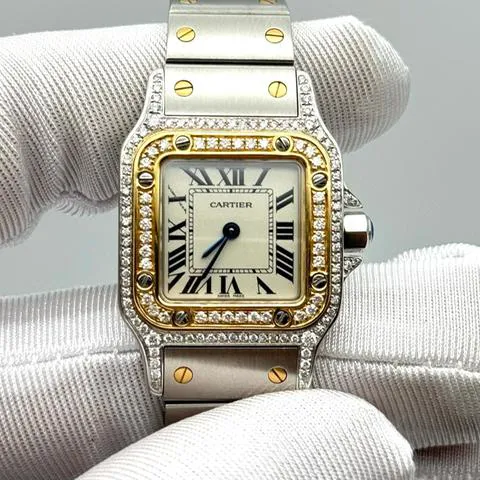 Cartier Santos W20012C4 24mm Yellow gold and Stainless steel White