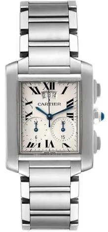 Cartier Tank Française 2653 28mm Stainless steel White