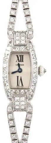 Cartier Tonneau WJ3045MZ 14mm White gold Silver