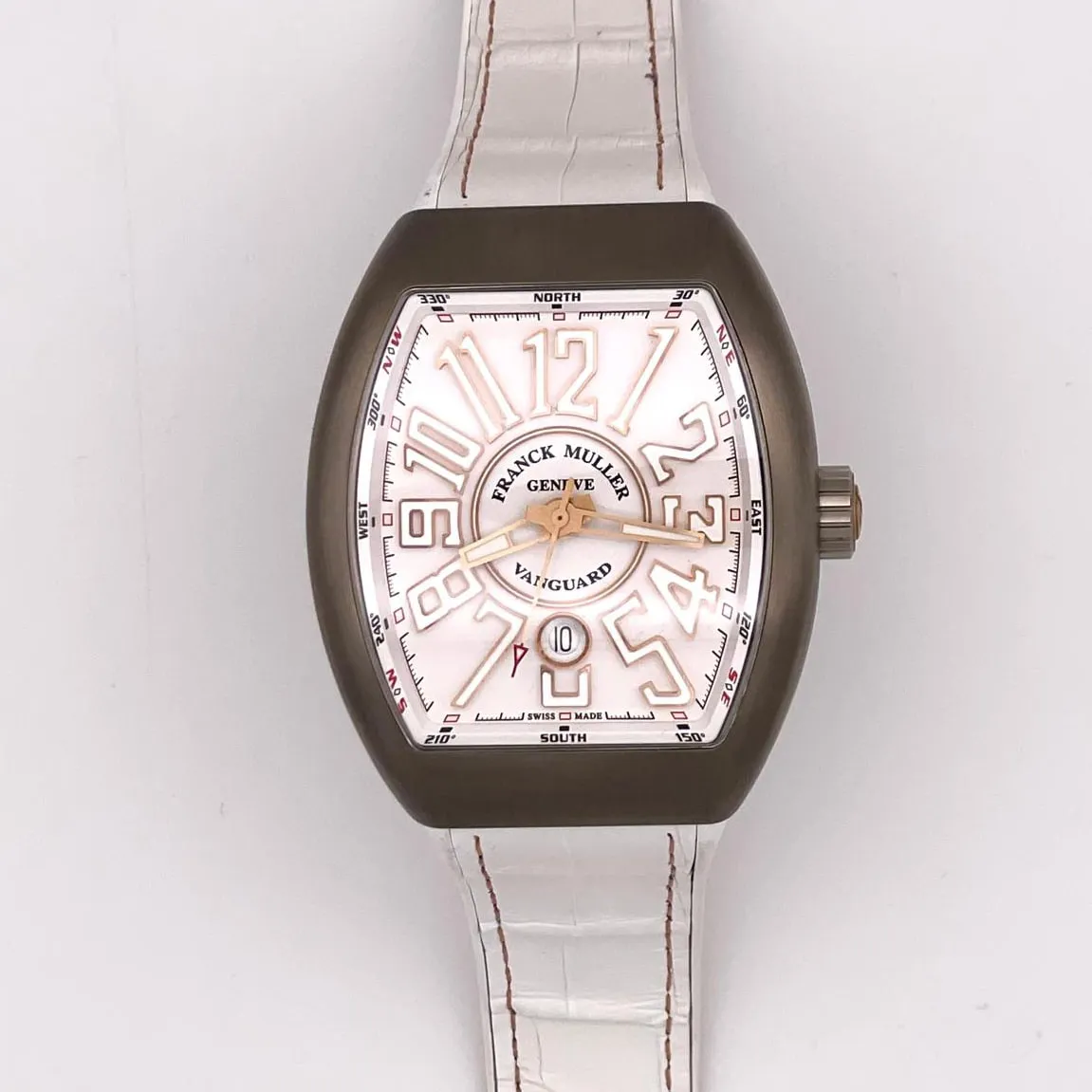 Franck Muller Vanguard V 45 SC DT TT BR 5N BR 53.5mm Titanium White