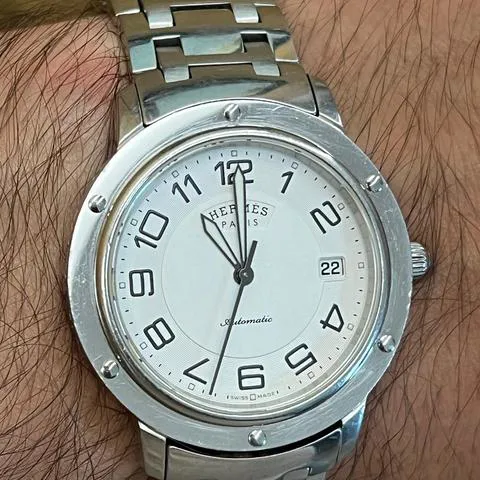 Hermès Clipper CP2.810 39mm Stainless steel White