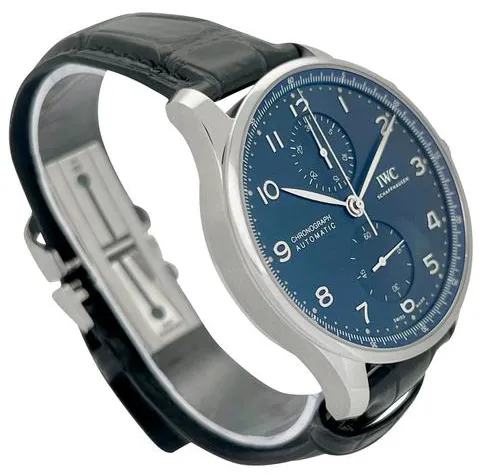 IWC Portuguese Chronograph IW371606 41mm Stainless steel Blue 4