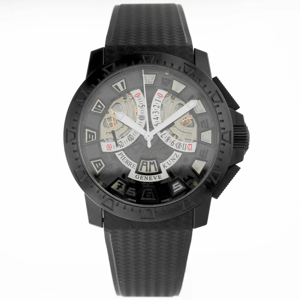 Pierre Kunz Sport Bi-Retrograde  45 Black DLC-Coated Steel PKG 403 SPORT LTD 45mm Stainless steel and Black DLC Black