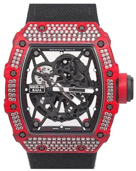 Richard Mille Rafael Nadal RM35-02 50mm Carbon fiber Skeletonized