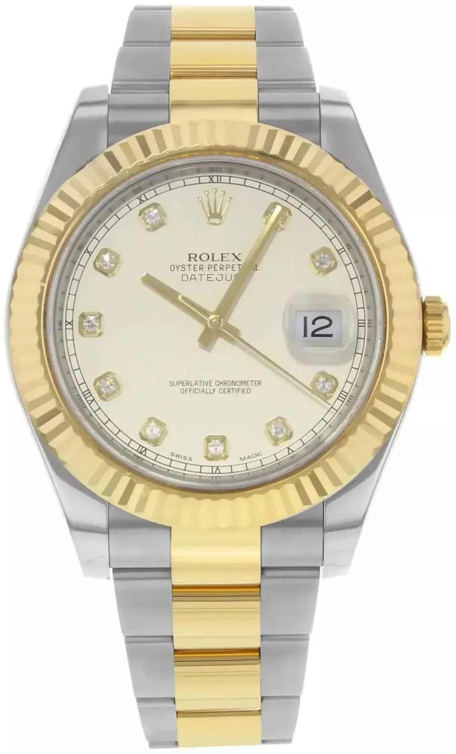 Rolex Datejust II 116333-0008 41mm Yellow gold Ivory