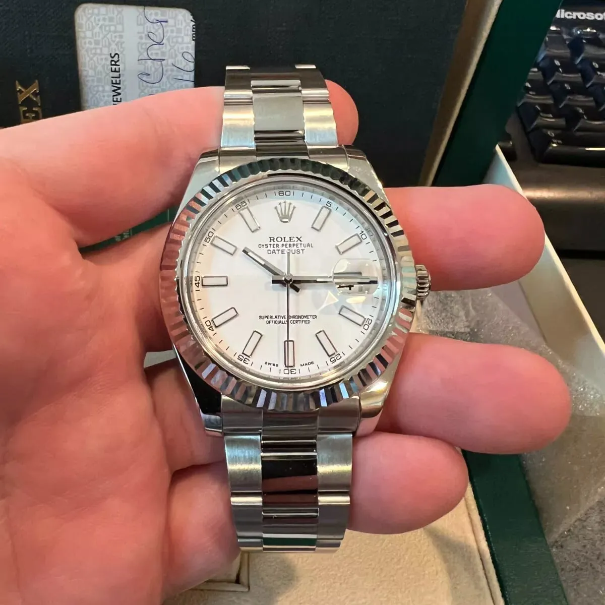 Rolex Datejust II 116334 41mm Stainless steel White