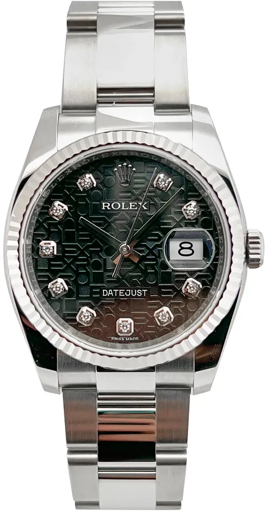 Rolex Datejust 116234/OY.BLACK.JUB.DIAM 36mm White gold and Stainless steel Black jubilee diamonds