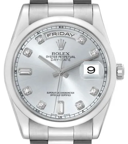 Rolex Day-Date 36 118206 36mm Platinum Blue