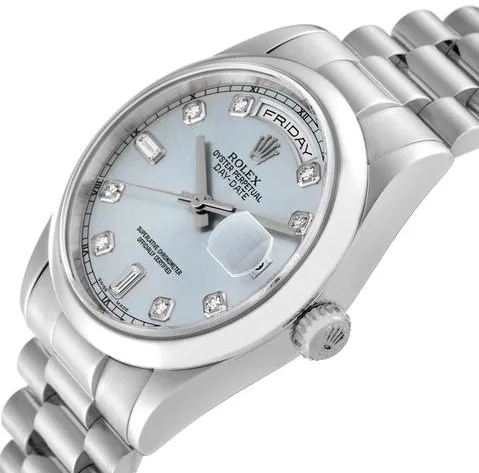 Rolex Day-Date 36 118206 36mm Platinum Blue 3