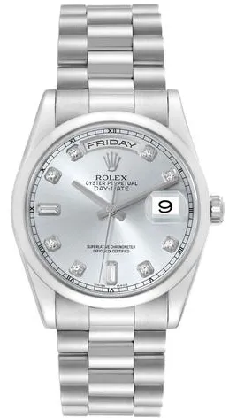 Rolex Day-Date 36 118206 36mm Platinum Blue 5