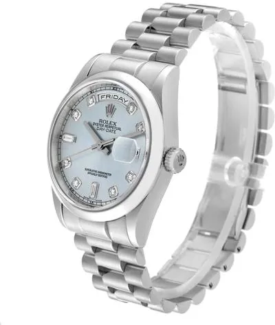 Rolex Day-Date 36 118206 36mm Platinum Blue 6