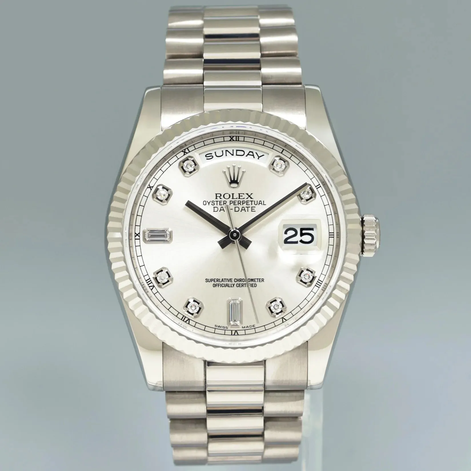 Rolex Day-Date 36 118239-0086 36mm White gold Silver