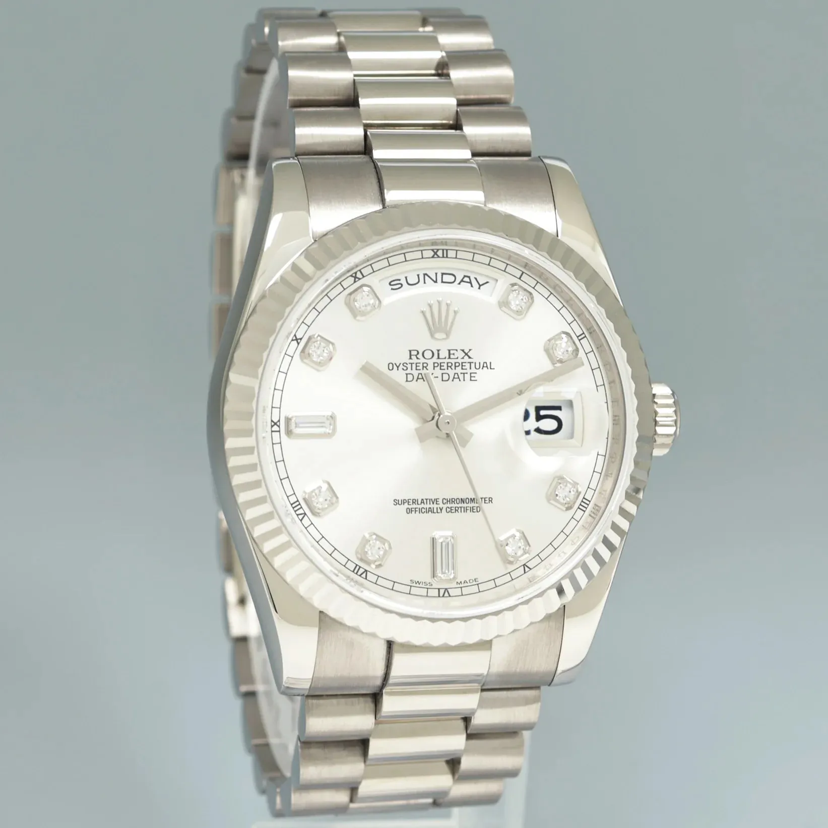 Rolex Day-Date 36 118239-0086 36mm White gold Silver 1