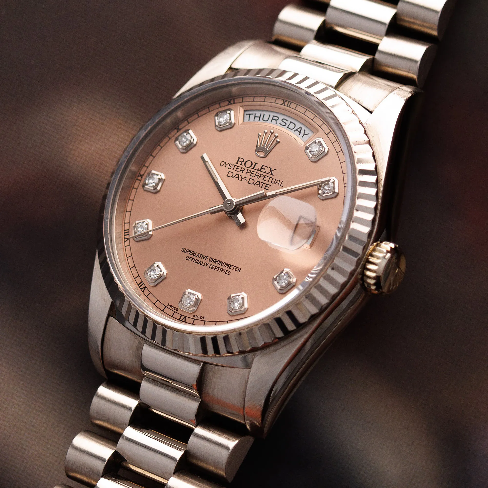 Rolex Day-Date 36 18239 36mm White gold Salmon 1