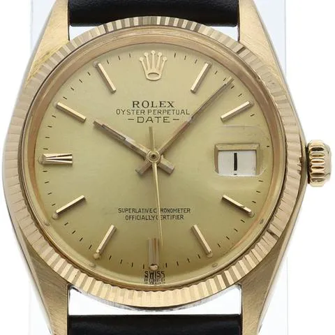 Rolex Oyster Perpetual Date 15038 34mm Yellow gold Champagne