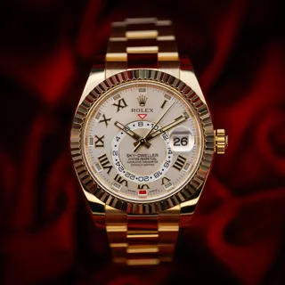 Rolex Sky-Dweller 326938-0001 Yellow gold Silver