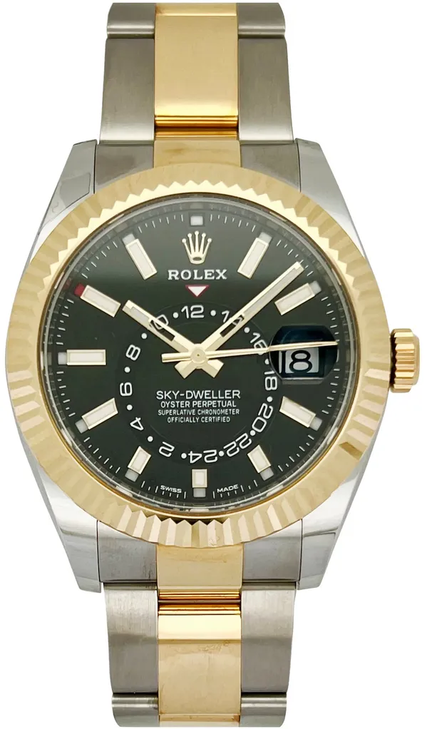 Rolex Sky-Dweller 326933/OY.BLACK 42mm Yellow gold and Stainless steel Black